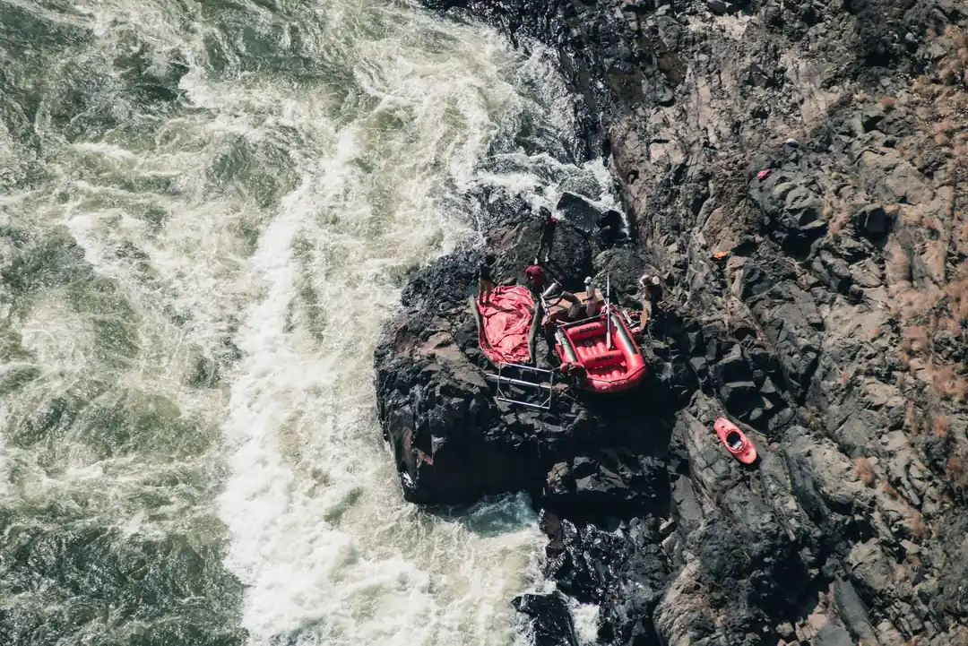 White-water rapids on the Ganga near Rishikesh
